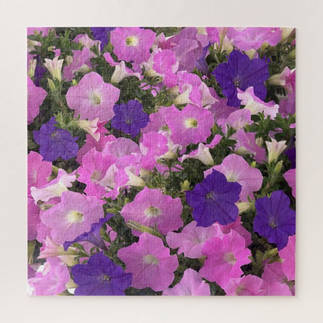 Puzzle Imagen De Morning Glory Pink & Purple Flowers (Vertical)