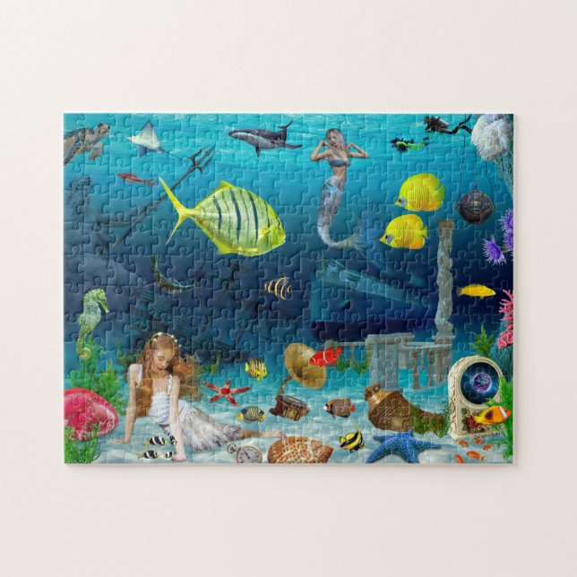Puzzle Imagen de pez marino Mermaid Ariel Submarino Sea L (Horizontal)