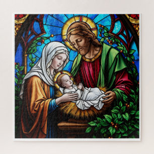 Puzzle imagen de vidrio emplomado de cristal de familia d