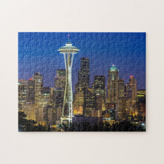 Puzzle Imagen del horizonte de Seattle en horas de mañana
