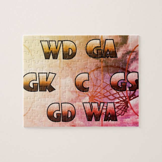 Puzzle Imagen inspiradora de las posiciones del Netball (Horizontal)