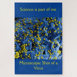 Puzzle imagen microscopia de un virus, ciencia bio