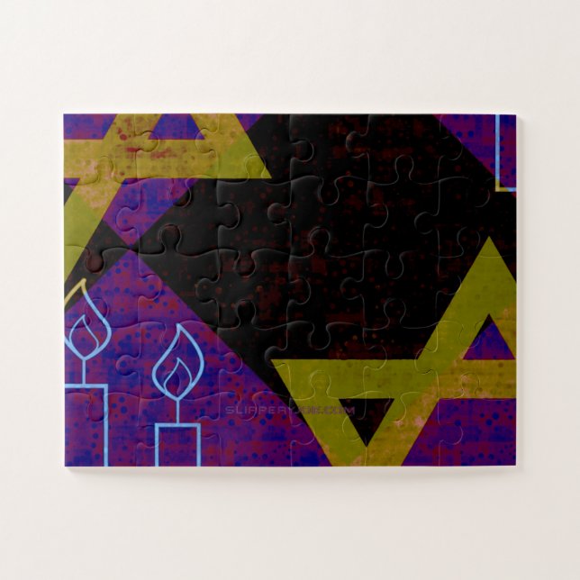 Puzzle Imagen temática de Hanukkah de SlipperyJoe's dorad (Horizontal)