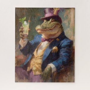 Puzzle Imagen Victoriana Caprichosa de Cocodrilo con Moji