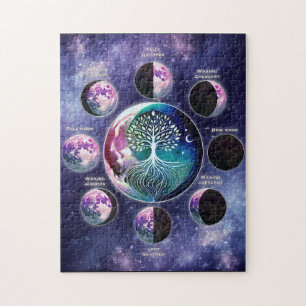 Puzzle Imán de gráfico de fases lunares con Árbol de la V