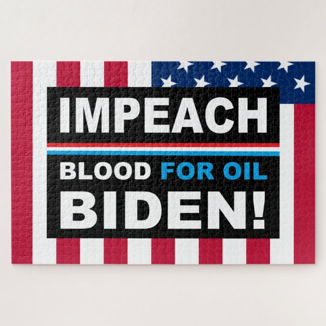 Puzzle Impeach Blood para aceite Biden (Horizontal)