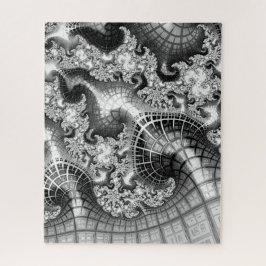 Puzzle Imposible el arte fractal en blanco y negro