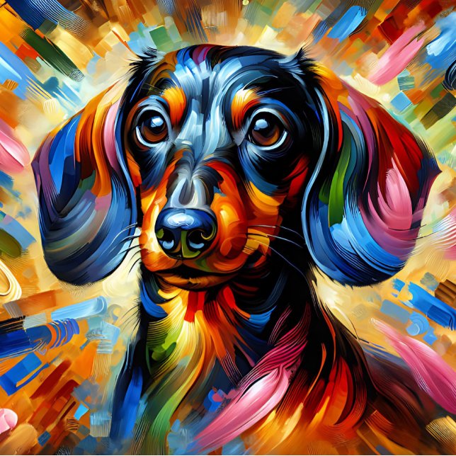 Puzzle Impresión acrílica de Dachshund | Colorida | Vibra (Subido por el creador)