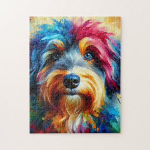 Puzzle Impresión acrílica de perro Aussiedoodle Colorid