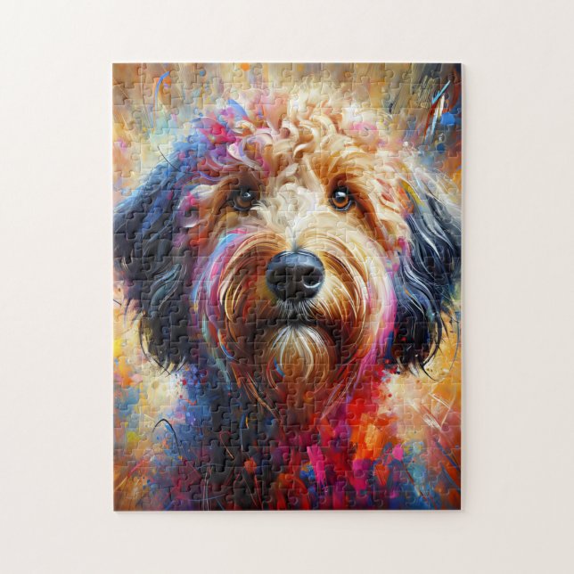 Puzzle Impresión acrílica de perro Australian Labradoodle (Vertical)