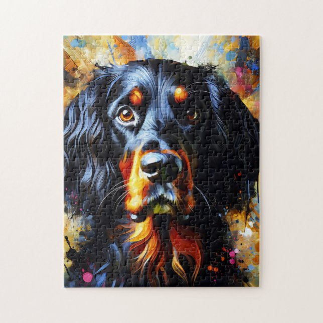 Puzzle Impresión acrílica de perro de Gordon Setter | Col (Vertical)