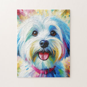 Puzzle Impresión acrílica de perro Havanés blanco Regalo 