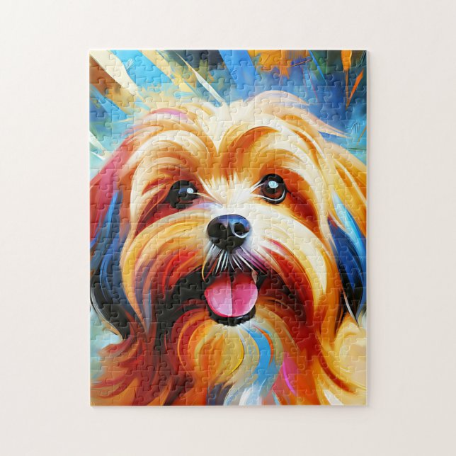 Puzzle Impresión Acrílica de Perro Havanés Rojo Regalo pa (Vertical)