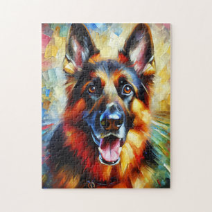 Puzzle Impresión Acrílica de Perro Ovejero Alemán Rojo y 