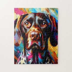 Puzzle Impresión Acrílica de Perro Pointer Alemán de Pelo