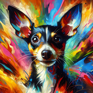 Puzzle Impresión acrílica de perro Rat Terrier Colorido