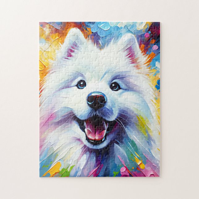 Puzzle Impresión Acrílica de Perro Samoyed Regalo para Am (Vertical)