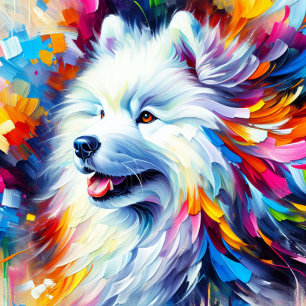 Puzzle Impresión acrílica de Samoyedo Colorida Vibran