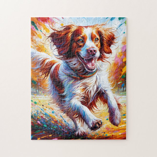 Puzzle Impresión artística acrílica de perro Brittany Spa (Vertical)