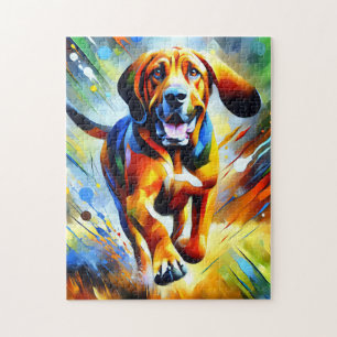 Puzzle Impresión artística acrílica de perro sabueso, reg