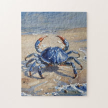 Impresión artística al óleo de un cangrejo azul
