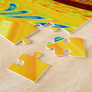 Puzzle Impresión artística de guante de béisbol amarillo