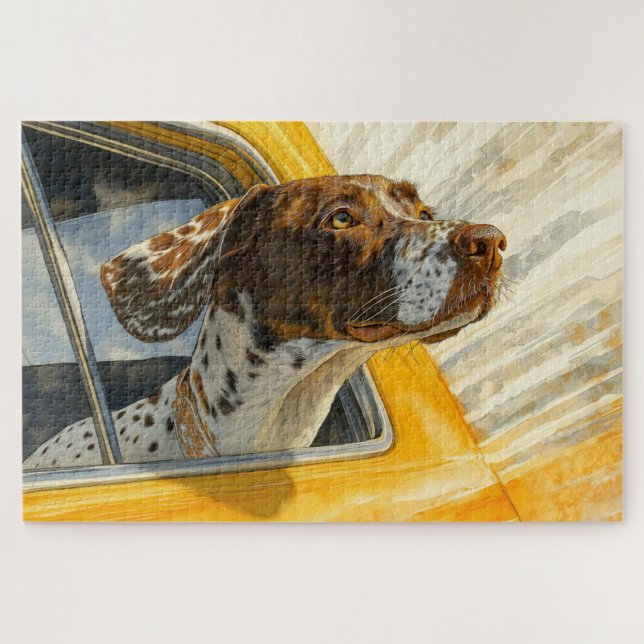 Puzzle Impresión artística de perro manchado en paseo en  (Horizontal)