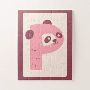 Puzzle Impresión artística del alfabeto del panda con la 