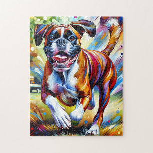 Puzzle Impresión artística en acrílico de perro boxer Reg