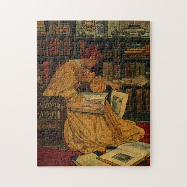 Puzzle Impresión artística para amantes de libros antiguo (Vertical)