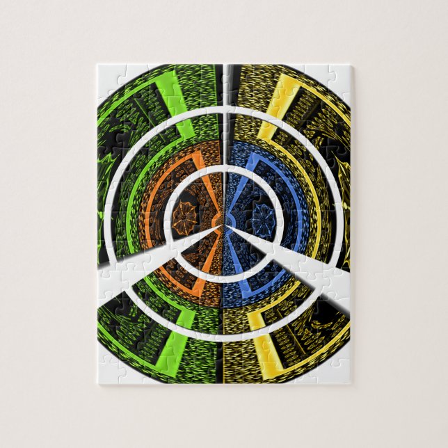 Puzzle Impresión artística radial colorida (Vertical)