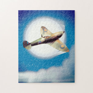 Puzzle Impresión de afiches de viajes de aviones Spitfire