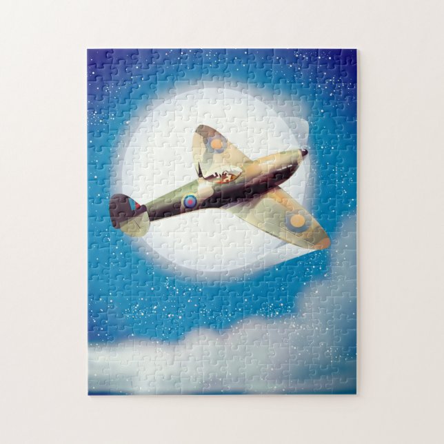 Puzzle Impresión de afiches de viajes de aviones Spitfire (Vertical)