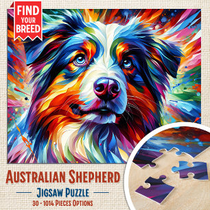 Puzzle Impresión de arte acrílico de perro pastor austral