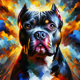 Puzzle Impresión de arte acrílico de perro Pitbull Americ