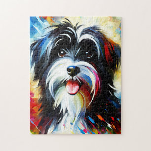 Puzzle Impresión de arte acrílico de perro terrier tibeta