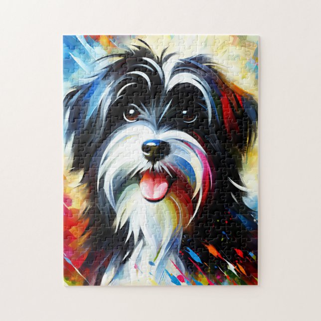 Puzzle Impresión de arte acrílico de perro terrier tibeta (Vertical)