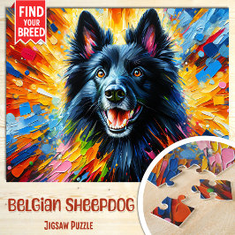 Puzzle Impresión de arte acrílico del retrato del perro p