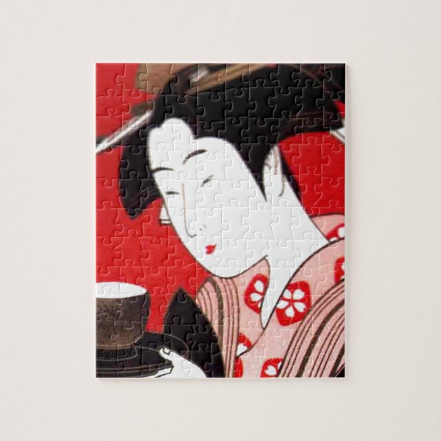 Puzzle Impresión de arte de ceremonia de té de dama japon (Vertical)