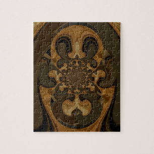 Puzzle Impresión de arte de Coffee Brown Fluid Kaleidosco