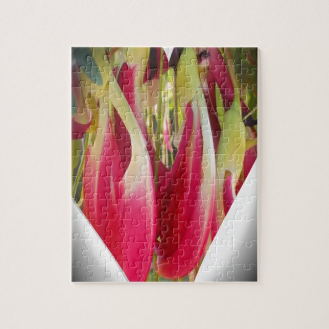 Puzzle Impresión de Arte de Corazón Floral (Vertical)