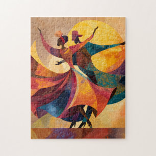 Puzzle Impresión de arte de pareja africana bailando