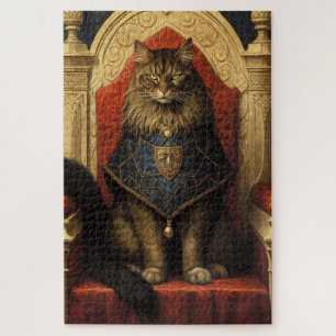 Puzzle Impresión de arte de trono masculino de gato