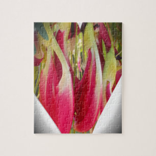 Puzzle Impresión de arte floral cardíaco