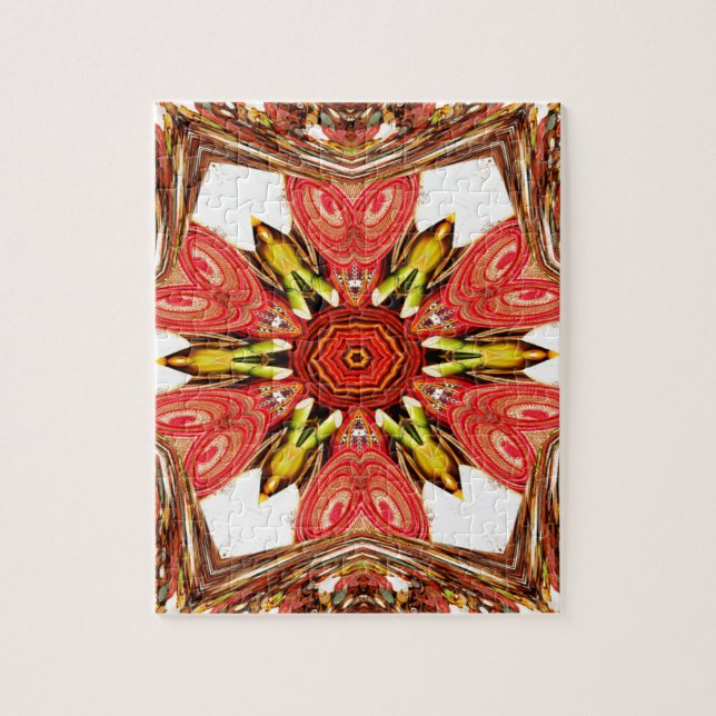 Puzzle Impresión de arte floral Doodle (Vertical)