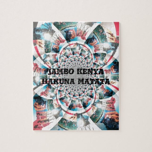 Puzzle Impresión de arte keniano en taxistas kenianos (Vertical)