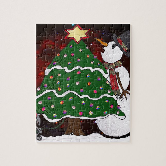 Puzzle Impresión de arte sorpresa de muñeco de nieve de á (Vertical)