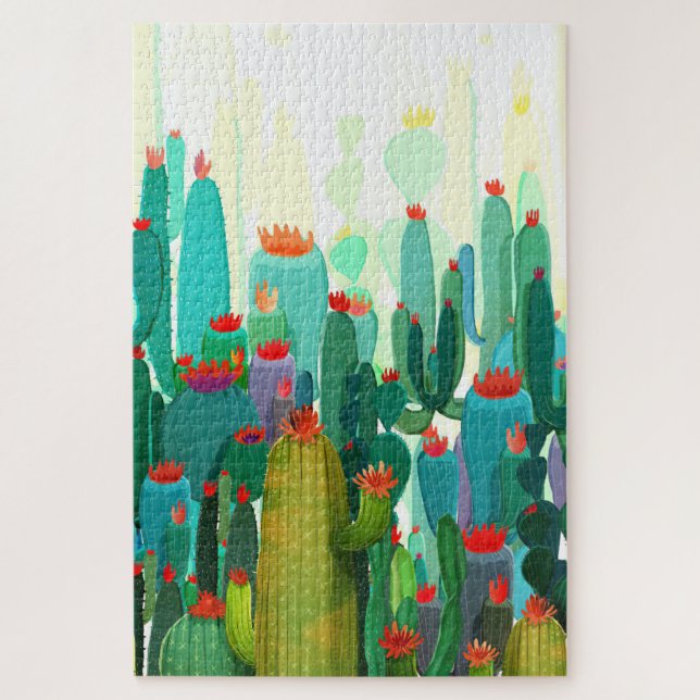 Puzzle Impresión de cactus | Mucho Cactus (Vertical)