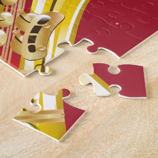 Puzzle Impresión de cartel de viaje de saxofón de Chicago