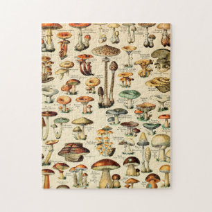 Puzzle Impresión de hongos de vintage